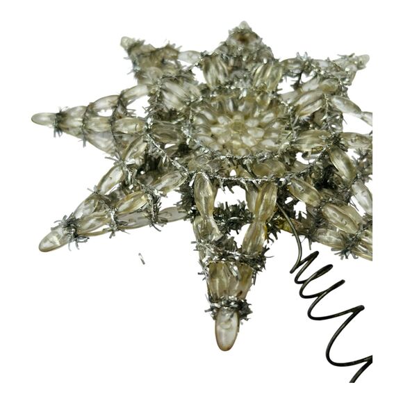 VTG Kurt Adler Snowflake Star Miniature Tree Topper Silver Garland Metal Coil - Picture 3 of 9